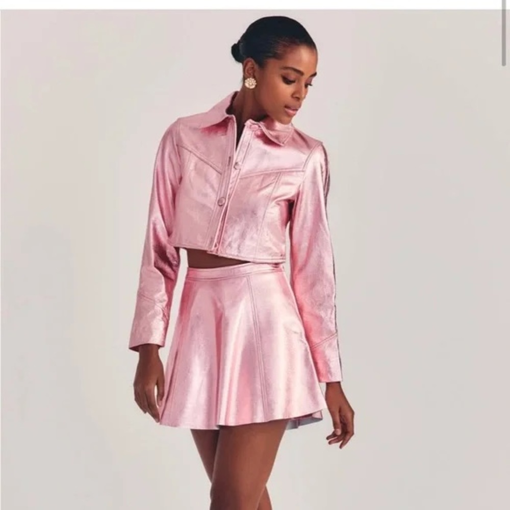 LOVESHACKFANCY DORNIE PINK MINI SKIRT - NWT
